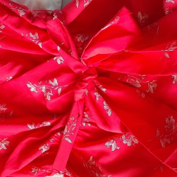 JOIE Daymon B Floral-Print Crepe De Chine MIDI Wrap Dress in Tomato Red Size S - Picture 14 of 16